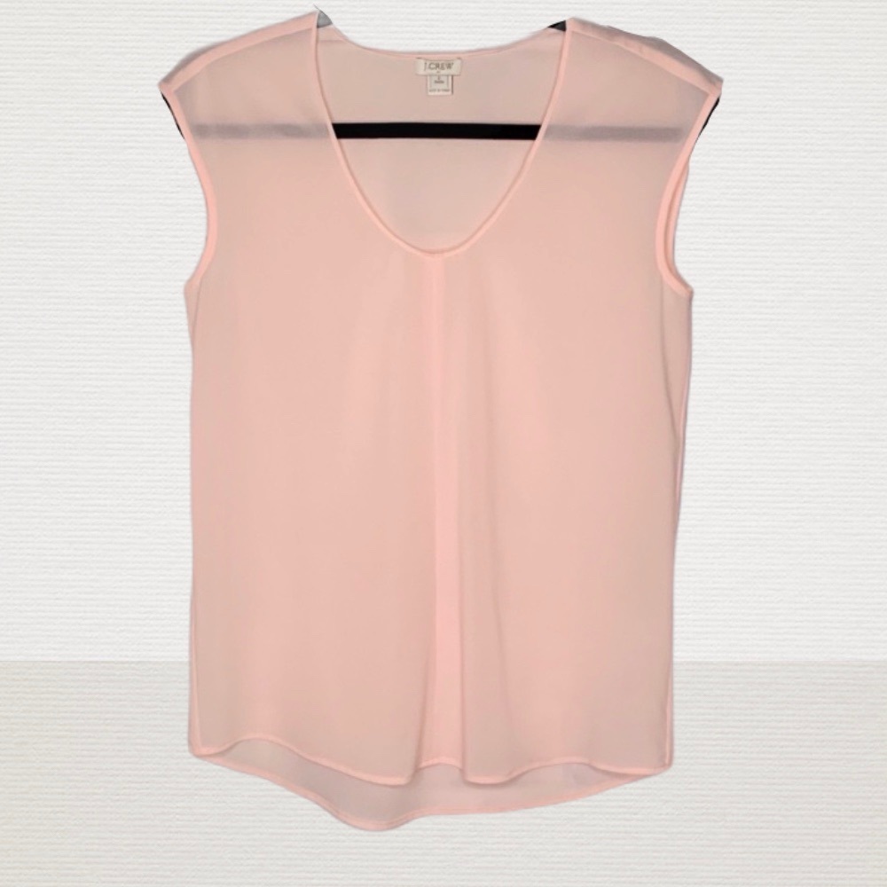 J. Crew Factory Petite 2P Pink Shear Blouse